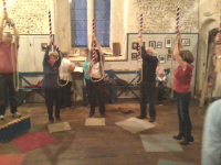 Ringing on the South-East District Outing at Wymondham Abbey.