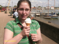 Enjoying ice cream in Woodbridge.