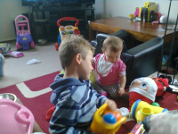 Mason and Katelynn playing together.