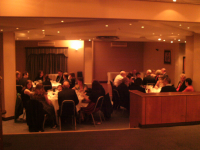 Members sit down for the Rambling Ringer's Reunion Meal.